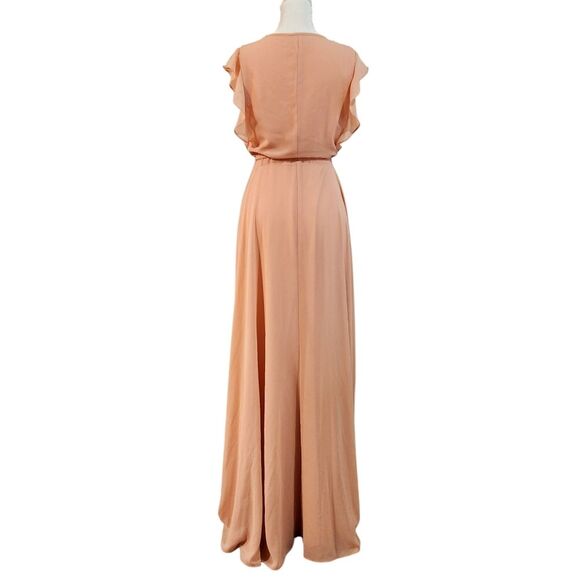 Lulus Crescendo Wrap Dress Blush Pink Maxi Flutter Sleeveless Women's Small - Picture 7 of 15